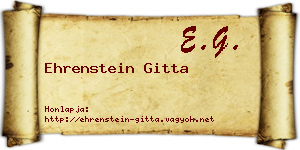 Ehrenstein Gitta névjegykártya